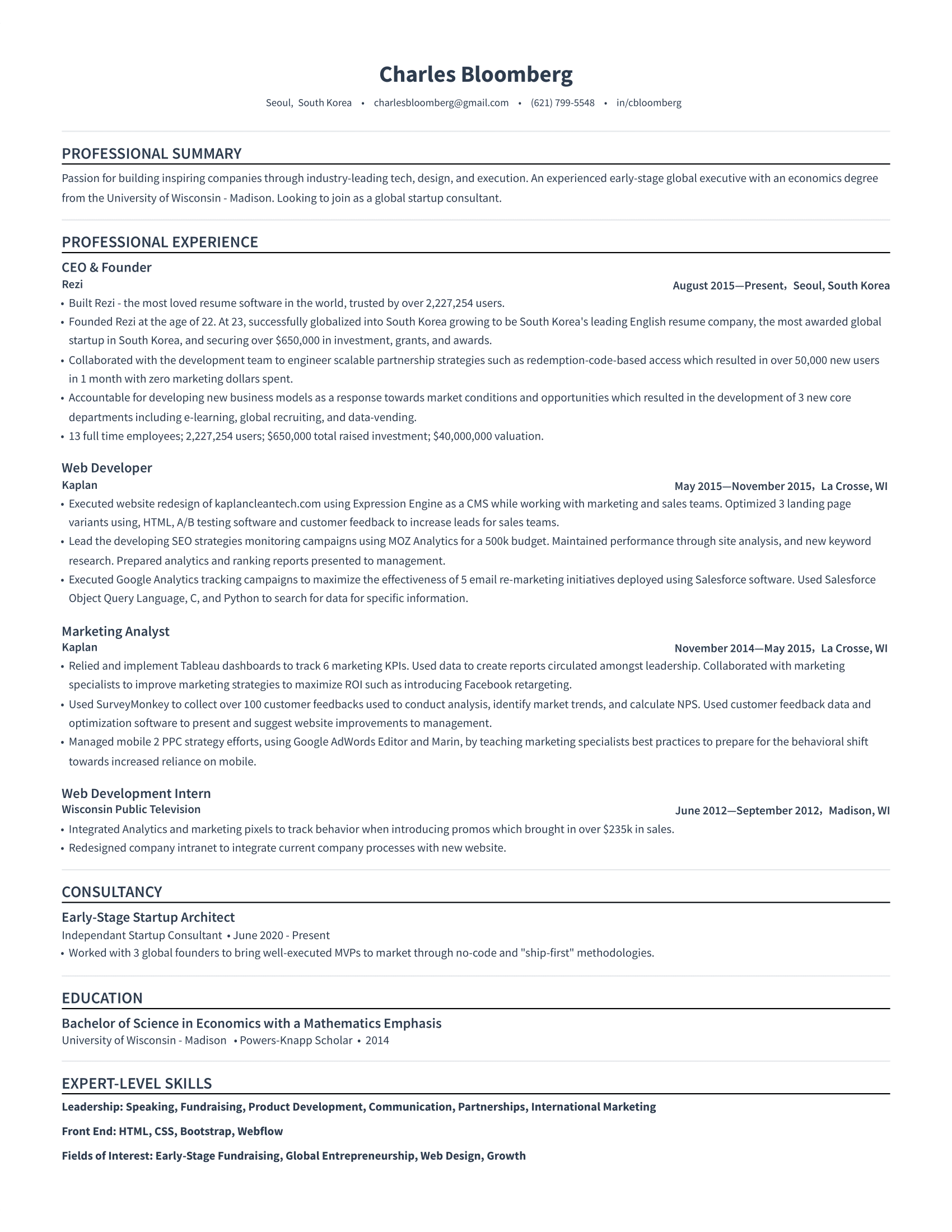 ATS Friendly Resume Example
