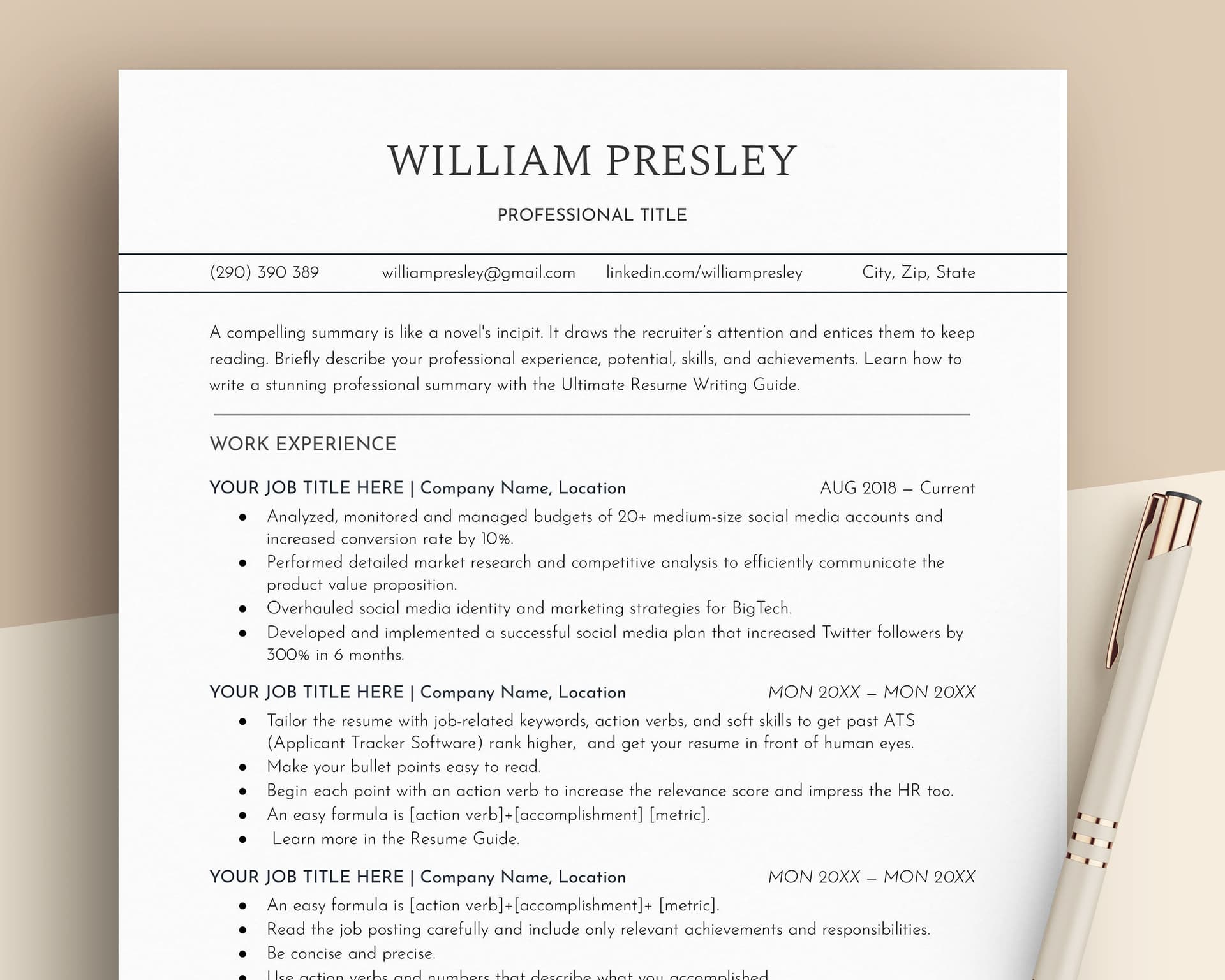 Minimalist Resume Template