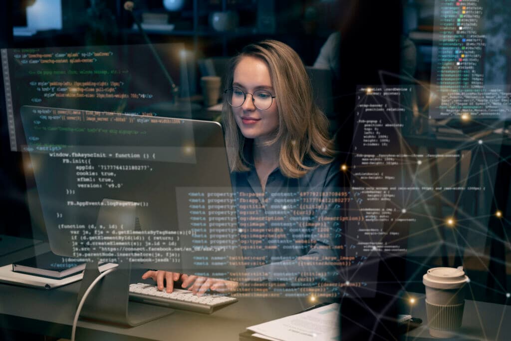 QA engineer testing software with automation tools and bug tracking systems