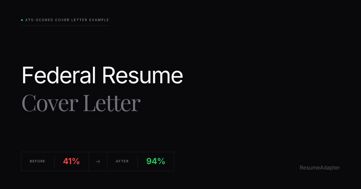 Federal Resume Cover Letter Example & USAJOBS Writing Guide (2026 ...