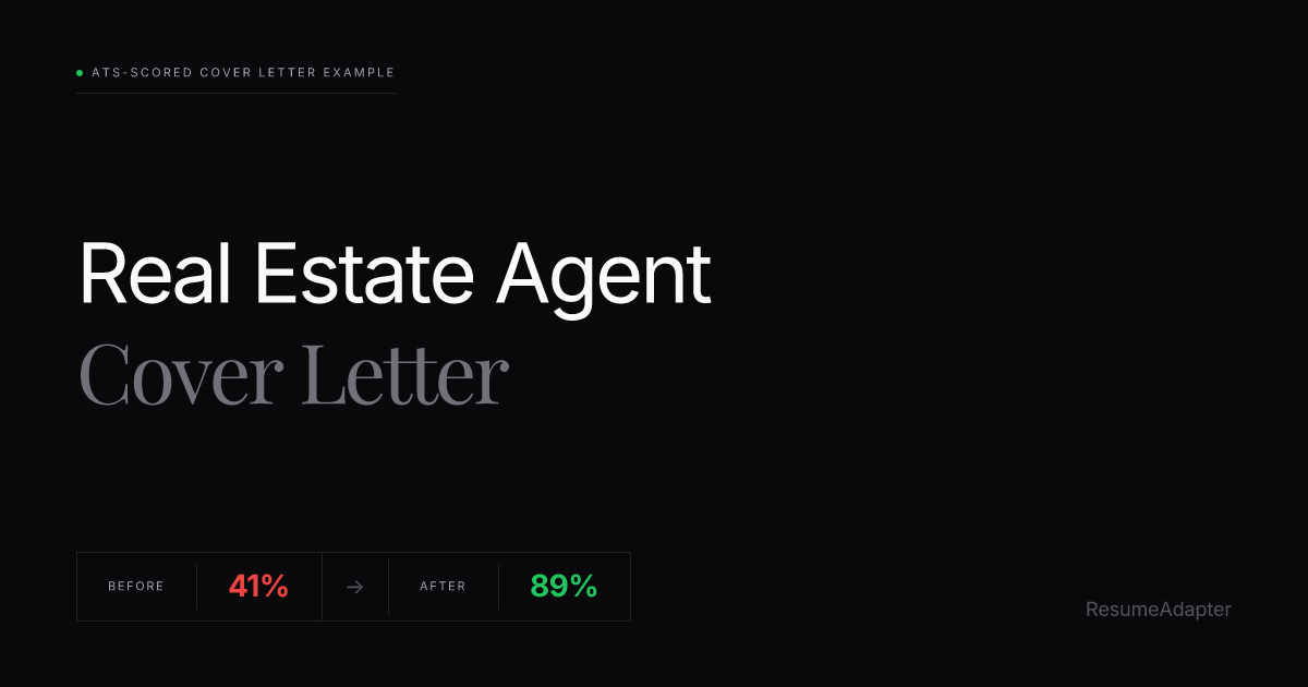 Real Estate Agent Cover Letter Example & Writing Guide (2026 ...