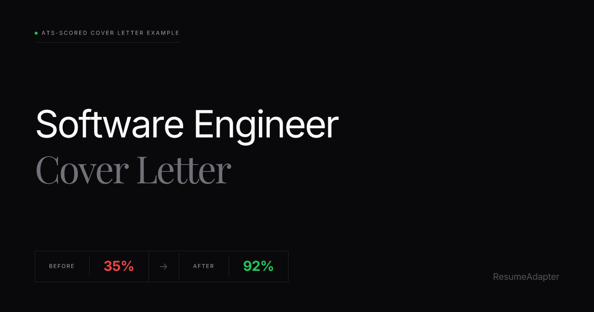 Software Engineer Cover Letter Example & Writing Guide (2026 ...