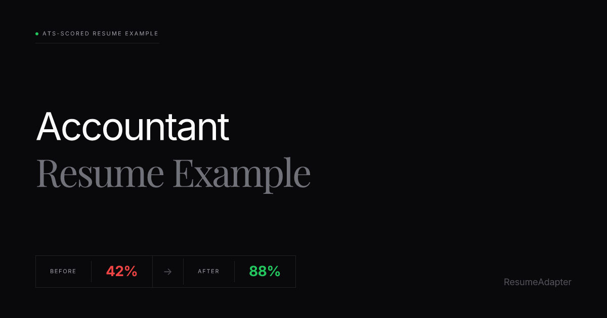 Accountant Resume Example & ATS Guide (2026) | ResumeAdapter