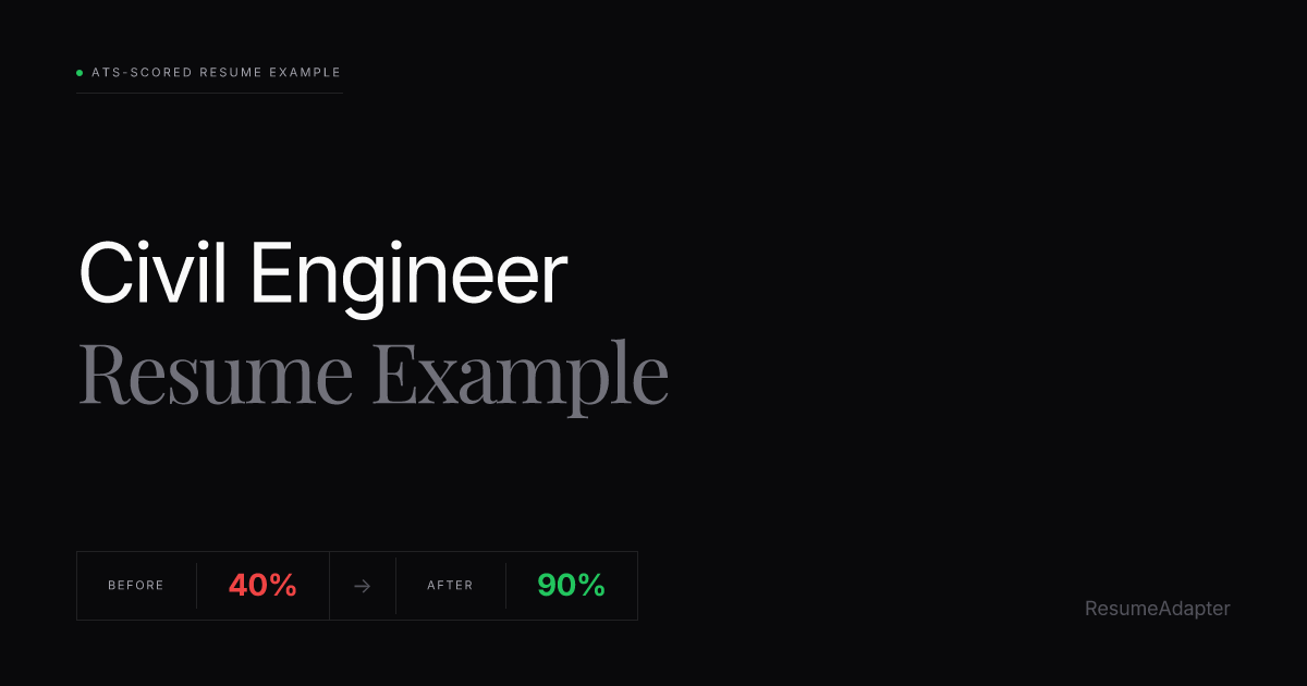 Civil Engineer Resume Example & ATS Guide (2026) | ResumeAdapter