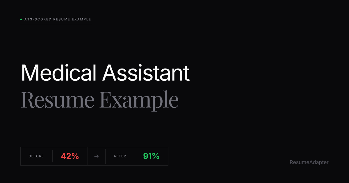 Medical Assistant Resume Example & ATS Guide (2026) | ResumeAdapter