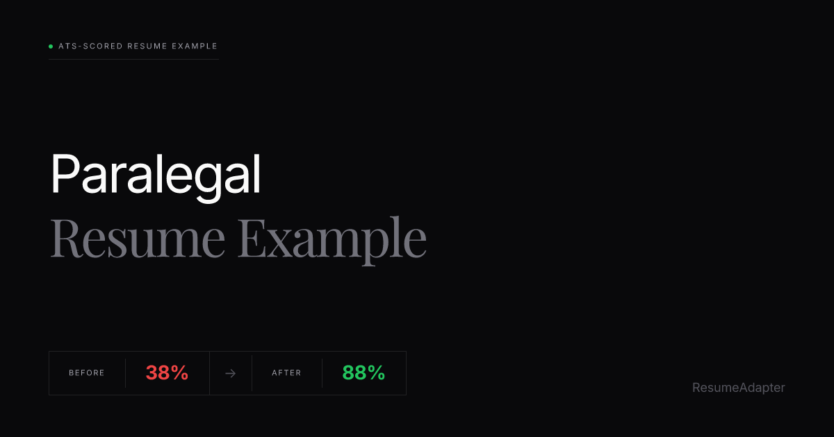 Paralegal Resume Example & ATS Guide (2026) | ResumeAdapter